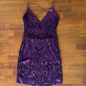 Purple Sequin Dress